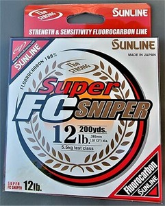 SUNLINE Super FC Sniper Fluorocarbon Fishing Line Clear 12lb 200yd