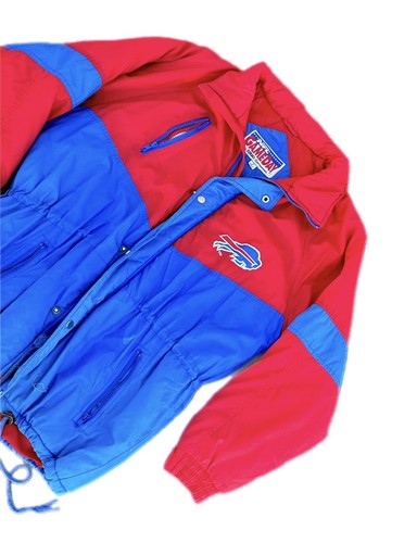Vintage 90s Buffalo Bills Full Zip Puffer Jacket By Starter Pro Line M Medium - Picture 7 of 13