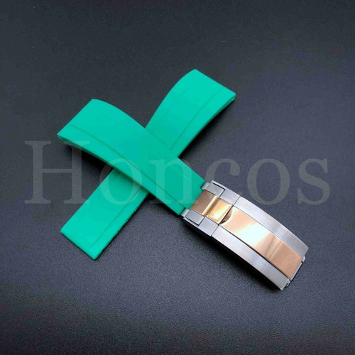 20 21MM Rubber Black strap Band Deployment Buckle Clasp Fits For Rolex Deepsea - Picture 68 of 90