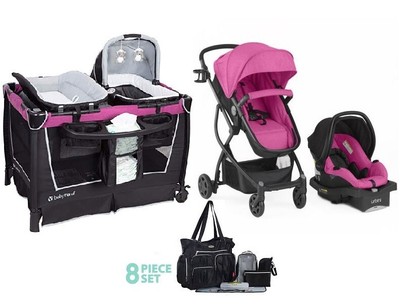 pink camo car seat stroller combo
