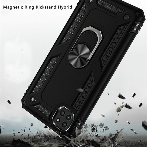Para Boost Mobile Celero 5G Armor TPU Hybrid 360 Rotartable Ring Stand Case Cover - Imagen 3 de 56