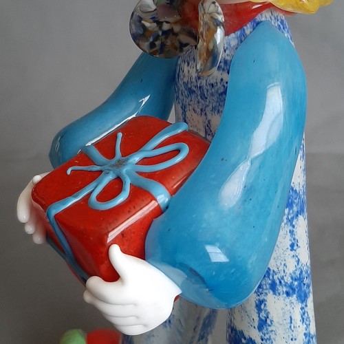 Vintage 1950er Zelezny Brod Sklo Tschechische mundgeblasene Kunst Glas Clown Figur 9" - Bild 7 von 17