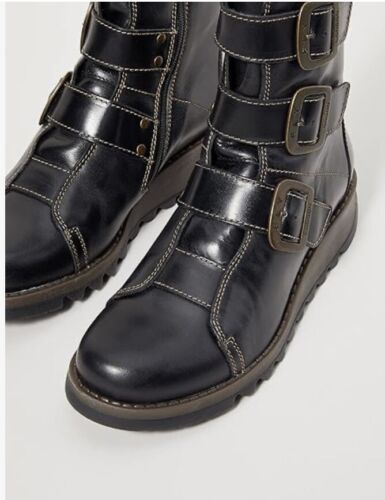 Gorgeous Fly London Women's Scop 110fly Black Biker Boots (Uk 6) BNiB RRP £170 - Picture 5 of 9