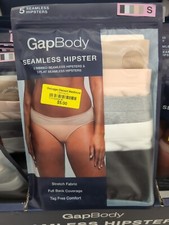 GapBody Women 5-Pack Seamless Stretch Full Back Coverage Hipster Underwear Small