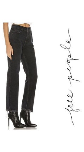 Free People Jeans Dakota Straight Leg Boyfriend schwarz anthrazit Gr. 25 NEU Neu mit Etikett - Bild 3 von 8