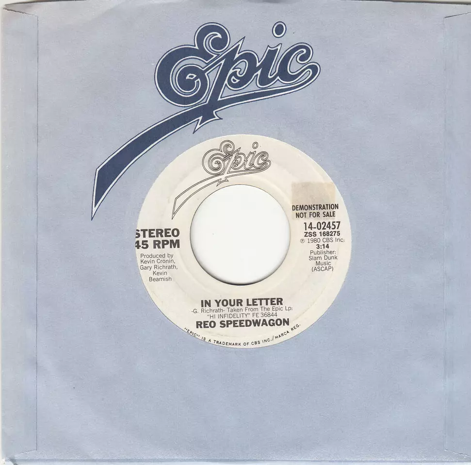 REO SPEEDWAGON IN YOUR LETTER PROMO EPIC 45 eBay REO Speedwagon In Your Letter