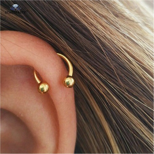 1pc Horseshoe Ring Hoop Ball Bar Cartilage Septum Helix Tragus Earring Piercing - Picture 10 of 14