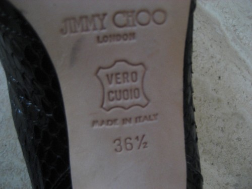 NW AUTH JIMMY CHOO HARRIET POINTED SNAKESKIN CUT LEATH SZ36"1/2/RET$695 BARGAIN - Picture 11 of 12