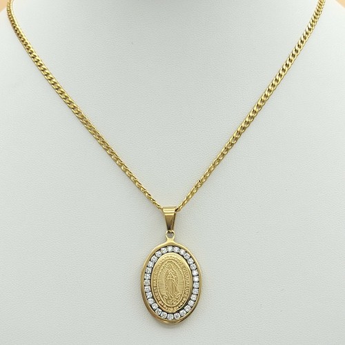 Stainless Steel Nuestra Señora de Guadalupe. Virgen. Pendant Necklace. Acero. - Picture 3 of 4