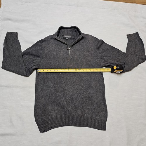 Merona Men's Size Large Grey Sweater Pullover With Zipper Closure - Picture 3 of 12