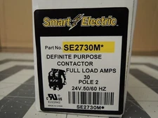 SMART ELECTRIC SE2730M 2-Pole 30-Amp 24-Volt Definite Purpose Contactor