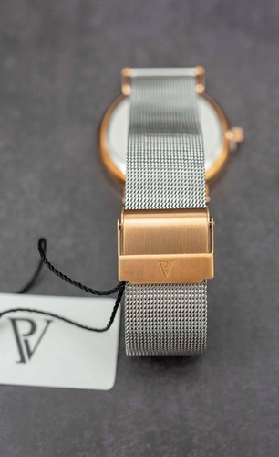 Paul Valentine Damenuhr PV36461 ROSÉGOLD SILVER SUNRAY MESH - Bild 3 von 4