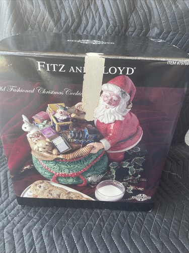 Fitz and Floyd Old Fashioned Christmas Cookie Jar Complete With Box!! - Picture 2 of 14