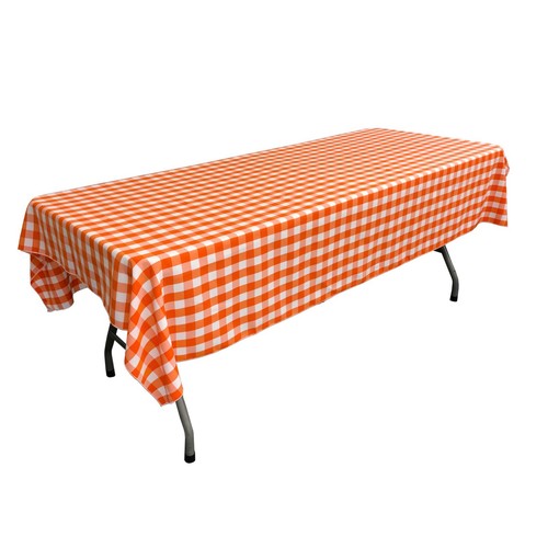 LA Linen Polyester Checkered 60 by 90-Inch Rectangular Tablecloth. Made in USA - Picture 6 of 10