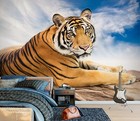 3D Eleganter Tiger H1684 Tapete Wandbild Selbstklebend Abnehmbare Aufkleber Erin