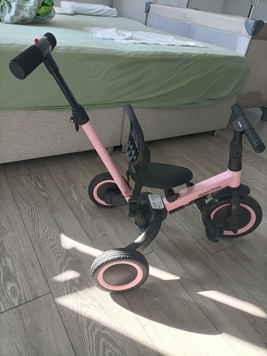 laufrad kinder 6 In1-drei Rahd Mit Stange Ab 1 Jahr -Moovke - Rosa - Bild 2 von 5
