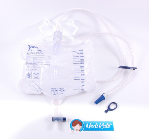 5x Servocura Urinbeutel 2000ml, 120cm Schlauch STERIL Komfort Bettbeutel 25112 - Bild 7 von 8