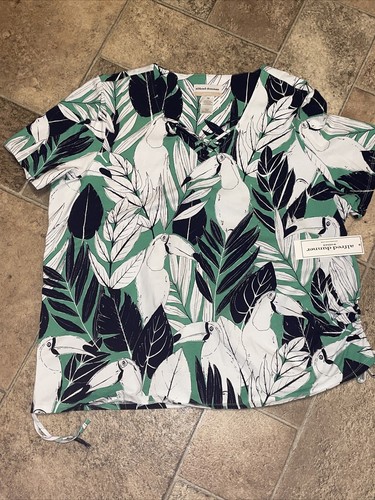 ALFRED DUNNER new Fruit Loops Toucan Bird Top blouse Shirt Sz 1X ❤️blt11j9 - Picture 3 of 10