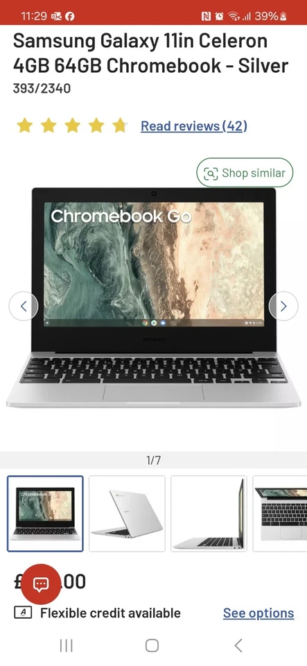 Galaxy Chromebook Silver, Brand New Never opened - Image 3 of 4