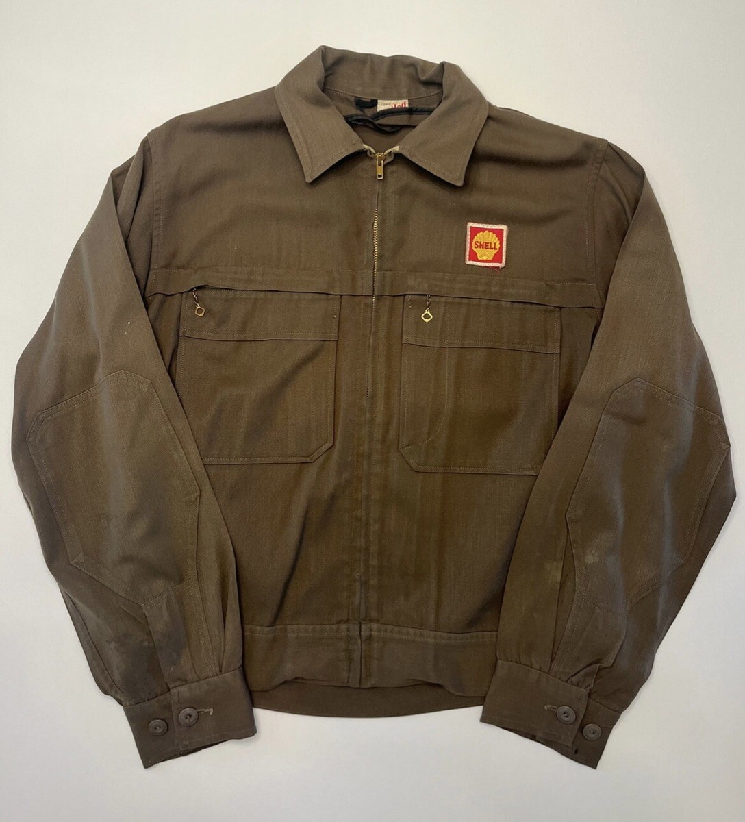 1960s GABARDINE SHELL GAS STATION JACKET | eBay
