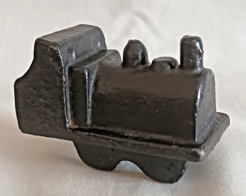 Vintage Dampflok Gusseisen Briefbeschwerer - 7 cm x 5 cm - 332 Gramm schwer.