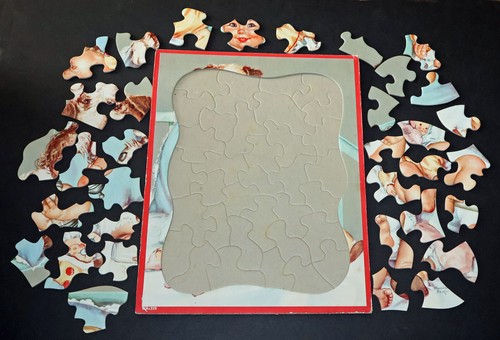 VINTAGE CHILDREN'S WALZER TRAY PUZZLE CHARLOTTE BECKER HAPPY BABY TERRIER DOG NR - Picture 2 of 6