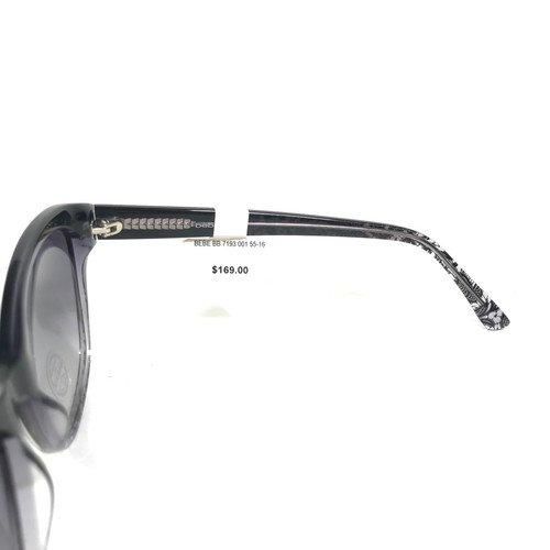 Bebe Sunglasses BB7193 001 JET LACE WINNER Black Cat Eye Swarovski Frames - Picture 6 of 9