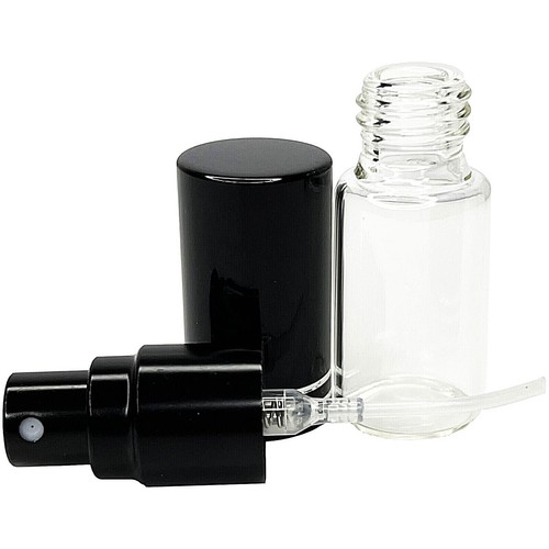 5ml 0.17oz empty perfume glass bottles spray decants black line cap atomizers - Picture 3 of 5