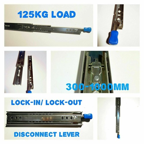 4WD Drawer Slides Locking 125kg Drawer Runners 300mm to 1200mm VAN