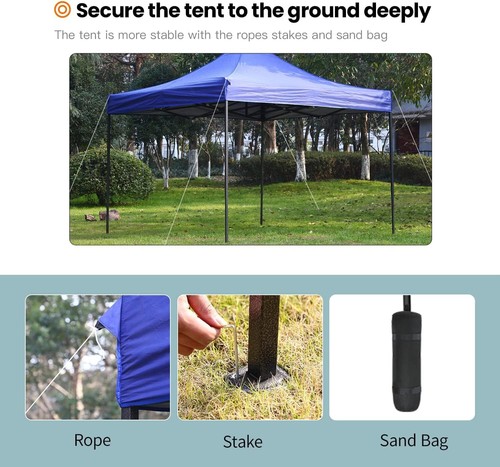 Outdoor Tent Pop Up Canopy Gazebo Canopy For Party With 4 Weight Sand Bag Stakes - Picture 6 of 10