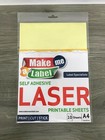 10 A4 Premium SHINNY GOLD Self Adhesive LASER Printable PET Vinyl Sticker Sheets