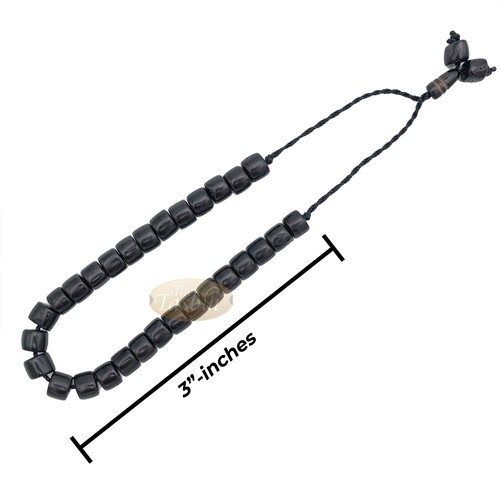 Small Black Kuka Tasbih Bracelet - 29ct Cylinder 5X6mm Seed Islamic Prayer Beads - Picture 8 of 10