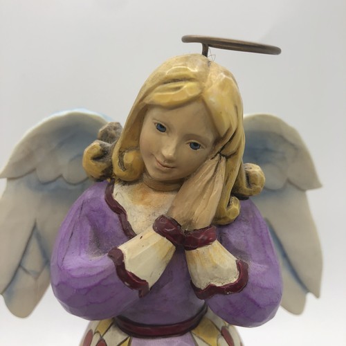 Jim Shore Heartwood Creek Simple Love 7.5” Figurine Resin Angel Hands On Cheek - Picture 3 of 15