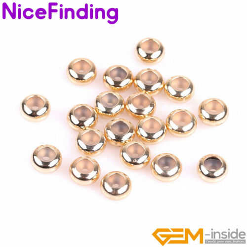 14K Yellow Gold Filled Rondelle Silica Stopper Crimp Bead Jewelry Making Finding - Picture 6 of 14