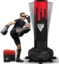 Punching Boxing Bag by RDX, Boxing Gloves, Heavy Punch Bag with Stand for Men