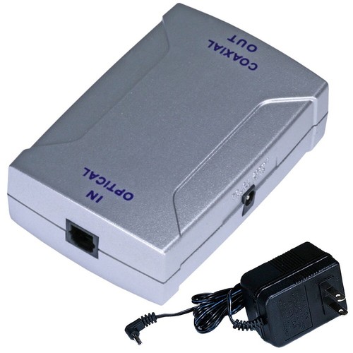TOSLink SPDIF Optical to RCA Coax Coaxial Digital Audio Adapter Converter Box - Picture 1 of 3