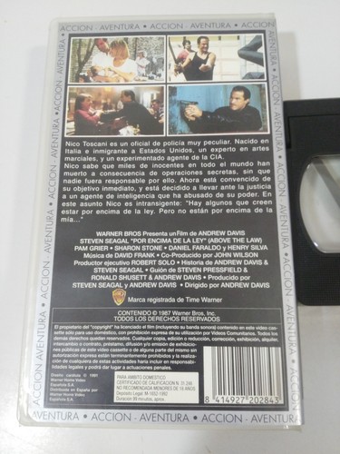 Above The Law Steven Seagal Andrew Davis - VHS Tape Castellano - Picture 2 of 3