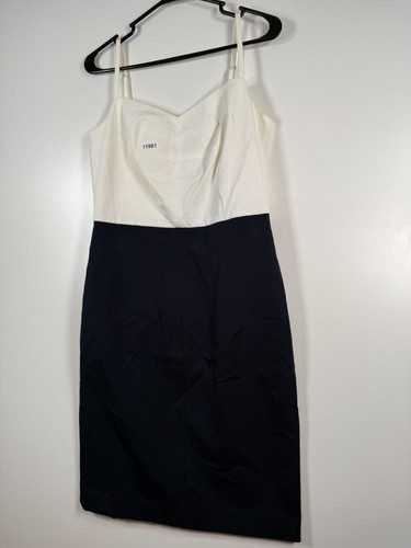 BNWT Banana Republic Womens Sheath Dress Sleeveless Knee Length White Blue Sz 8 - 第 2/19 張圖片