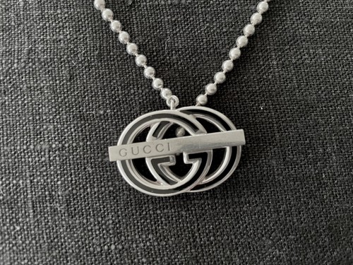 Vintage Gucci silver necklace boule chain with T bar fastening - Picture 3 of 10