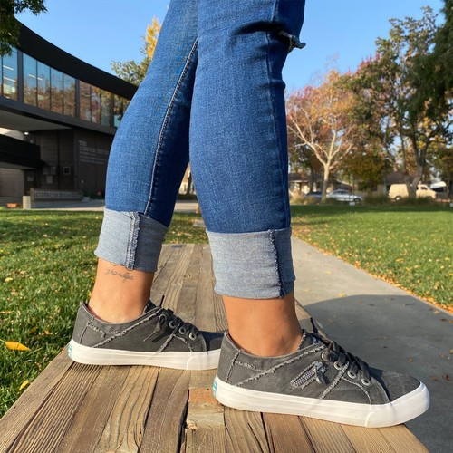 JENN ARDOR Women Slip On Canvas Shoes Lace Up Unlaced Sneakers Casual Flat Shoes - Picture 8 of 87