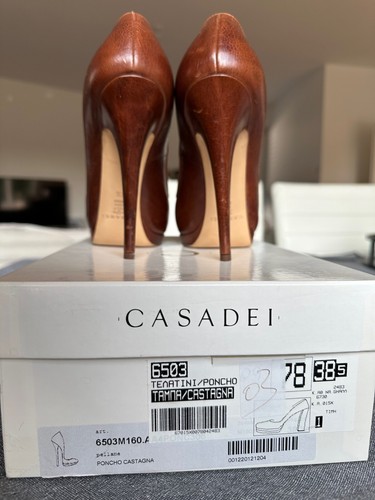 Casadei Pumps Gr.8.5 (IT39) Braun Leder Absatz 12cm sehr guter Zustand - Bild 3 von 8