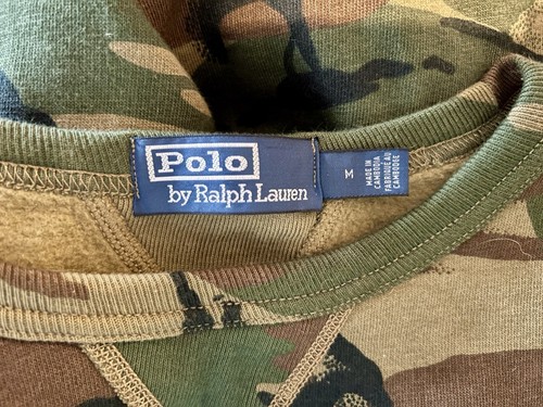 Polo By Ralph Lauren Green Camouflage Men’s Medium Crewneck Sweatshirt Great Con - Picture 11 of 11