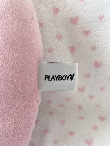 vintage pink playboy bedazzled gem rhinestone bling heart pillow cushion y2k ♡ - Picture 2 of 5