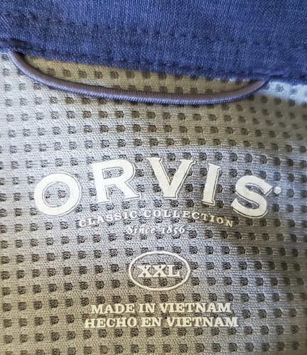 ORVIS Herren blau Knopfleiste Taschen Resort Camp Hemd Angeln - Größe XXL - Neu ohne Etikett - Bild 5 von 8