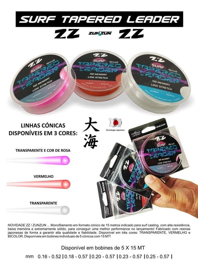 Línea de pesca ZUNZUN SURF TAPERED LEADER 5x15m 0,20-0,57mm/0,23-0,57mm/0,25-0,57m Foto 2 de 4