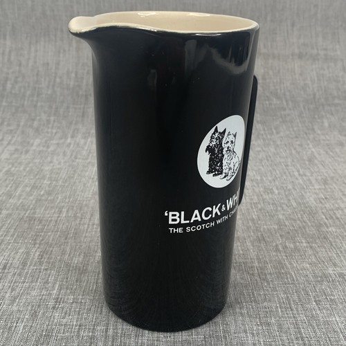 Jarra de agua escocesa blanca y negra de porcelana vintage destilación Fleischmann - Imagen 8 de 11
