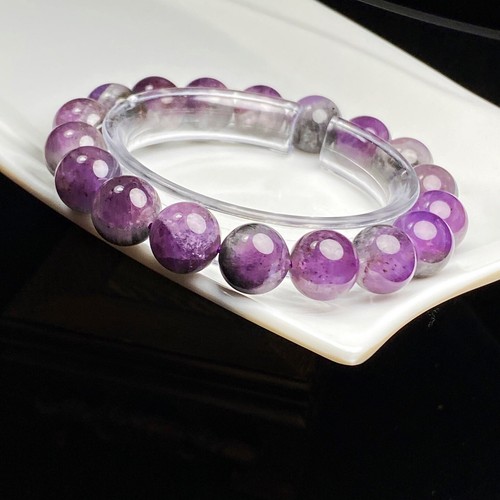 Armband 12,2 mm Natürlicher Auralit 23 Titan Kristall Quarz Perlen - Bild 4 von 6