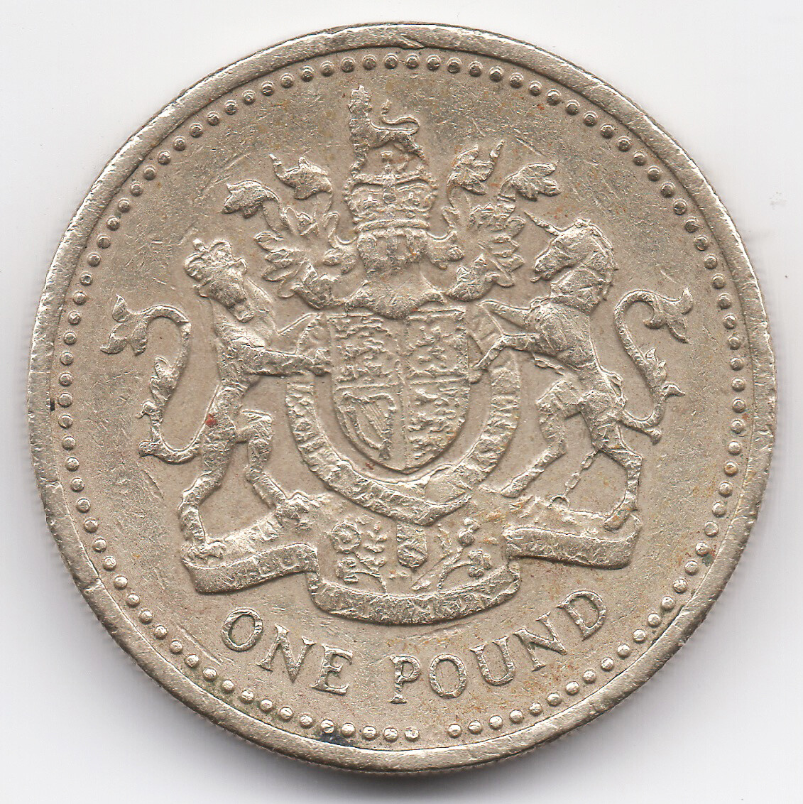 1993 Elizabeth II One Pound Coin Decus Et Tutamen Error