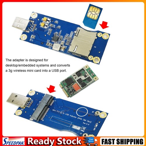 Desktop Computer Adapter Cards Desktop Computer Mini PCI-E to USB Adapter Card+SIM Slot 6/8pin ...