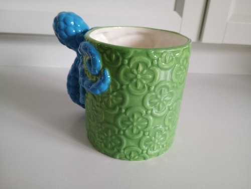 Mud Pie Blue Octopus Ceramic Coffee Tea Mug Cup Kitschy Textured Tentacle Handle - Picture 4 of 7